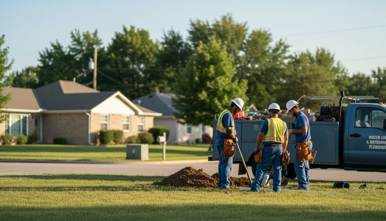 Residential water line and bathroom plumbing service in Mechanicsburg, OH